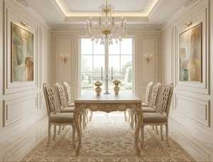 Traditional <b>Dining</b> <b>Table</b> Wooden <b>Dining</b> <b>Table</b> With 8 Chairs Antique Style <b>Dining</b> <b>Table</b> for <b>Dining</b> Room For Home Villa Apartment - Product Image 2