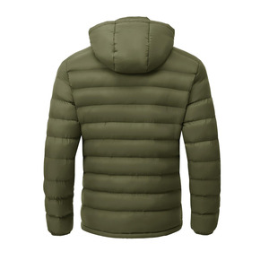 Custom Men's Lightweight <b>Winter</b> Streetwear Puffer Jacket Stand Collar Bubble <b>Coat</b> with Logo Design Warm Polyester Material - Product Image 4