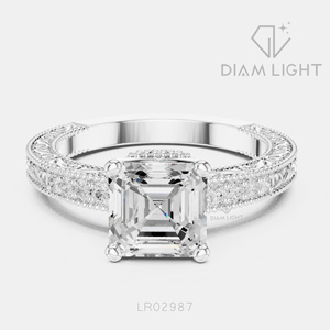 1.78CT Asscher Cut Lab Grown Diamond Solitaire Ring 14KT White Gold F+ Color VS+ Clarity IGI Certified Classic Engagement Ring - Product Image 1