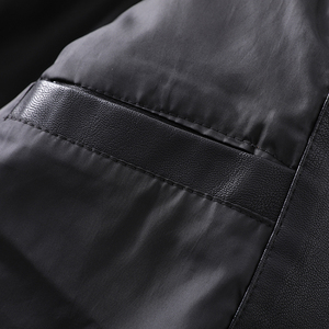 Apparel Cloth Professional Manufacturer Made <b>Winter</b> Warm Men's High Street Vintage Leather Biker <b>Jacket</b> <b>Waterproof</b> Windproof - Product Image 3