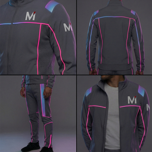 Ensemble de survêtement unisexe à capuche avec veste zippée et pantalon de jogging pour l'entraînement et la course OEM Maluza EliteWear Solid - Product Image 6