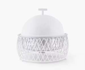 Plat de service de luxe en acier inoxydable blanc avec couvercle, chauffe-plat décoratif pour buffet et restauration hôtelière - Product Image 1