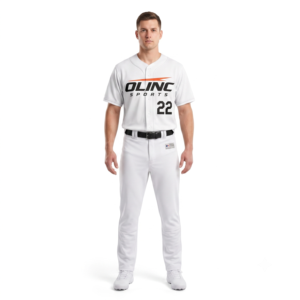 Custom Sublimated White Baseball Uniform Set 100% Polyester Moisture-wicking Button Team Jersey <b>Pants</b> Men's Teamwear Sports - Product Image 1