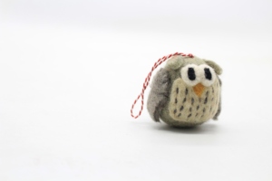 Felted <b>Wool</b> Christmas Ornament Handmade Animal Hanging Decoration Soft Faux Fur Holiday Tree Decor - Product Image 3