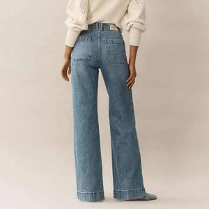 Nouveau Jean Américain Rétro au Design Unique, Coupe Ample et Droite pour Femme, Pantalon Large en Denim pour Femme - Product Image 2