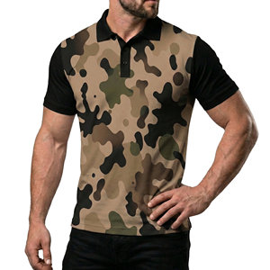 Camisetas Polo de Camuflaje de Manga Corta para Hombre OEM al por Mayor, Camiseta Polo de Golf de Dos Tonos Personalizada, Camisetas Polo Suaves y Transpirables para Hombre - Product Image 1