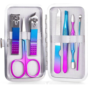 Wholesale Price High Quality 7 in 1 Stainless Steel <b>Nail</b> <b>Kit</b> Case Lightweight Reusable Portable Manicure Tools Adults Luxurious - Product Image 1