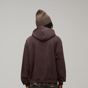 เสื้อฮู้ดดี้โอเวอร์ไซส์ทรงหลวม ยูนิเซ็กซ์ ผ้าคอตตอนหนา 410 กรัม สไตล์สตรีทแวร์สำหรับฤดูใบไม้ร่วง พิมพ์โลโก้ตามสั่ง เป็นมิตรต่อสิ่งแวดล้อม จำหน่ายราคาส่ง - Product Image 2