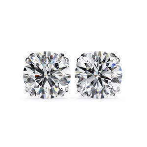 Boucles d'oreilles clous en moissanite taille ronde 2,5 carats chacune, en argent sterling 925, style vintage, 7x7 mm, bijoux de luxe unisexe - Product Image 1