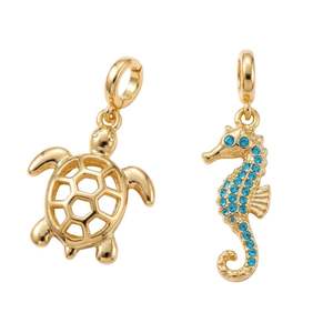Joyería Ocean al por Mayor, Dijes de Playa y Bikini de Acero Inoxidable con Baño de Oro de 18K, Resistentes al Agua - Product Image 5