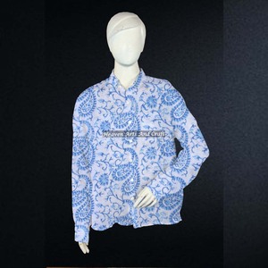 Camisa Boho 2026, Casual Chic, con Estampado de Bloques, Manga Larga, Estilo Bohemio Gitano, de Algodón, para la Noche o la Playa - Product Image 5