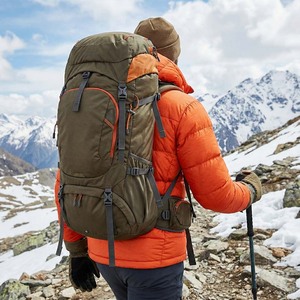 Chaqueta de Plumón para Hombre, Otoño, Exterior, Color Naranja Brillante, de Lana, Impermeable, Cortavientos, para Senderismo y Trekking, Cuello Alto, Logotipo Personalizable - Product Image 2