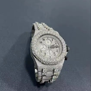 Reloj de Pulsera de Cuarzo Analógico con Diamantes de Moissanita Personalizables, Claridad VVS, Estilo Iced, Regalo para Hombres y Mujeres, Joyería de Moda y Negocios - Product Image 1