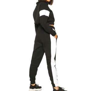 Survêtement à capuche d'hiver décontracté pour femmes 100% coton taille élastique Joggers pantalon poches latérales pleine longueur avant tissu lourd - Product Image 3