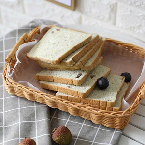 Panier en rotin tissé naturel élégant en bambou pour les présentations de fruits de gâteau de collation dans les restaurants à la maison - Product Image 4