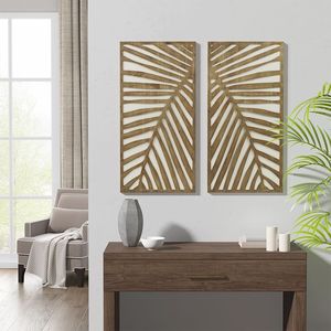 Set di decorazioni da parete in legno bicolore 2 pezzi categoria Premium per pannelli per la casa - Product Image 1