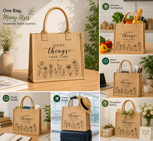 Sac fourre-tout en jute personnalisé de qualité supérieure, écologique, réutilisable, pour le shopping, vente en gros, cadeau, courses, pour femmes, mariage, fête - Product Image 3