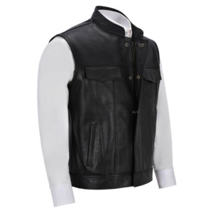 Chaleco de Cuero Vacuno para Hombre, Marca Privada, Chaleco de Motociclista Premium, Fabricante OEM/ODM Personalizado, Proveedor Mayorista - Product Image 3