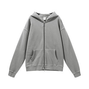 Sweats à capuche zippés de haute qualité 2026, 100 % coton, 300 grammes, impression par décharge, service OEM - Product Image 2