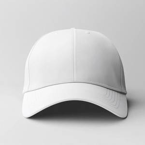 Casquette de baseball personnalisée blanche brodée, ajustable, 5 panneaux, en toile, visière incurvée, fermeture auto-agrippante pour le sport - Product Image 3