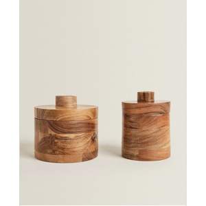 Tarro de Madera Ecológico de Lujo con Acabado Natural y Estampado Esmaltado para Almacenamiento en la Cocina - Product Image 5