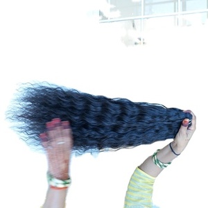 Extensiones de cabello humano indio con cutícula alineada, mechones de color natural ondulado 100% sin procesar - Product Image 2