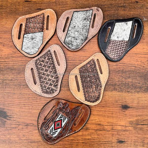 Nueva llegada cubierta de cuchillo de cuero mecanizada a mano de alta calidad estilo occidental al aire libre para cuchillo plegable diseñador cubierta de cuchillo de lujo - Product Image 2