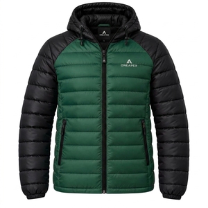 Veste matelassée à capuche pour homme, orange et noire, chaude, imperméable, légère, pour l'hiver et les activités de plein air, One Apex - Product Image 4