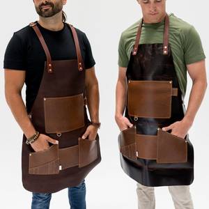 Delantal de Cuero sin Mangas con Múltiples Bolsillos, Estilo Clásico, Reutilizable para Cocinar, Traje de Trabajo - Product Image 6