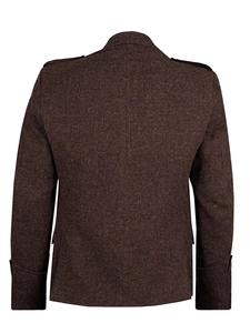 Chaqueta casual de invierno de tweed marrón escocés hecha a medida con chaleco para hombre, transpirable, lista para enviar. - Product Image 4