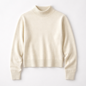 Wholesale Custom <b>Mock</b> <b>Neck</b> Turtleneck Sweater 100% Cotton - OEM Women's Cotton Knit <b>Tops</b> Manufacturer - Product Image 5