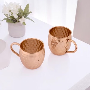 Metal Stylish & Functional Eco-Friendly Handcrafted Pure <b>Copper</b> Mug Set Solid Pattern Ceramic <b>Cups</b> for Drinks - Product Image 2