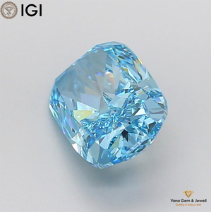 Diamant de laboratoire CVD de couleur bleu vif fantaisie, pureté VVS2, taille coussin, 3,00 carats, certifié IGI, pour fiançailles spéciales - Product Image 3