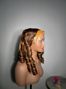 Anhhair วิกผมมนุษย์มีความหนาแน่น250% สูงวิกผมมนุษย์แบบเด้งดึ๋งทำจากเวียดนามไม่มีกาวโปร่งใสขนาดเล็ก - Product Image 3