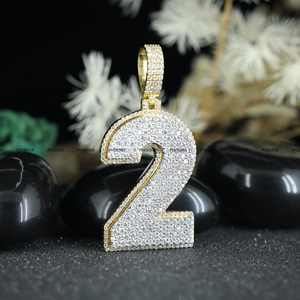 จี้ตัวอักษรตามสั่ง ประดับเพชรโมอิสซาไนต์ VVS เงินแท้ S925 สไตล์ฮิปฮอป เครื่องประดับคุณภาพสูง โดย Phoenix Enterprise - Product Image 2