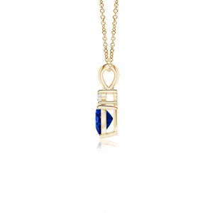 2026 New Arrival 14K 18K <b>Gold</b> Heart-Cut Natural 0.4Ct Blue Sapphire <b>Pendant</b> Link Chain Necklace With 0.04Ct Diamond Gift For Her - Product Image 2