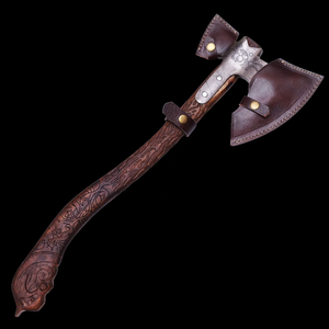 Hache professionnelle en acier au carbone de qualité industrielle LEGACY BLADES, manche en bois fait main, outil de camping en plein air, vente en gros - Product Image 2