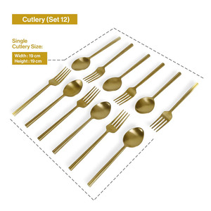 Ensemble de couverts en acier inoxydable écologiques et design pour une cuisine et une décoration de table contemporaines - Product Image 2