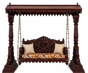 Balançoire Jhula indienne en teck faite à la main avec support robuste, design vintage traditionnel pour salons de luxe, taille personnalisable - Product Image 2