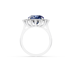 Bague de mariage en or massif 14K 9K 10K 18K avec saphir ovale 6 carats, certifiée IGI, bijoux fins éthiques, fabricant RJC, OEM E201287 - Product Image 3