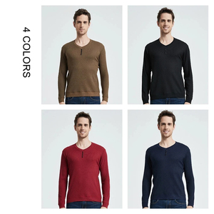 เสื้อสเวตเตอร์ไหมพรมถักลายเคเบิ้ลสำหรับผู้ชาย คุณภาพสูงใหม่ 100% ผ้าฝ้าย ระบายอากาศได้ดี ทรงหลวม คอกลม แขนยาว แบบถักสั่งทำพิเศษ - Product Image 5