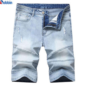 Pantalones Cortos de Mezclilla de Algodón para Hombre, Cómodos, de Estilo Recto, con Cintura Elástica, Ropa Casual de Marca, Transpirables, para Verano - Product Image 1