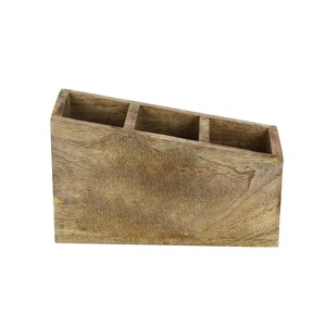 Support en bois pour couverts et serviettes en papier, porte-cuillères et fourchettes, avec compartiments, pour table de cuisine, Inde - Product Image 2