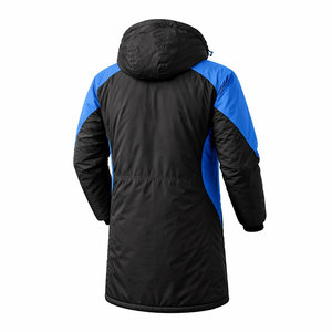 Custom Logo Black Blue Swim Parka <b>Jacket</b> <b>Waterproof</b> Windproof <b>Winter</b> Long Coat with Fleece Lining Hooded Swimming Team Outerwear - Product Image 3