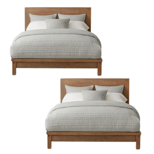 Ensemble de lit moderne et minimaliste en bois massif pour chambre à coucher et meubles d'hôtel-Lit rembourré de haute qualité - Product Image 2