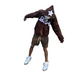 Cotton Oversize Blanks <b>Zip</b> <b>up</b> <b>Hoodie</b> Custom Rhinestone Embroidery <b>Full</b> Face <b>Zip</b> <b>up</b> Mens <b>Hoodie</b> Puff Print <b>Full</b> <b>Zip</b> <b>up</b> <b>Hoodie</b> - Product Image 4