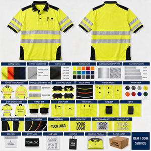 Polo de Seguridad de Alta Visibilidad Unisex, Ropa de Trabajo Reflectante, Tejido de Algodón, Impermeable, Ignífugo, Transpirable, OEM, ODM, Personalizable - Product Image 2