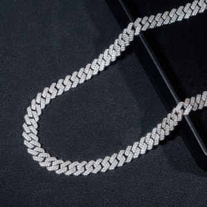 Collar de Moissanita con Corte Brillante Redondo, Chapado en Oro y Rodio sobre Plata 925, para Hombres, Mujeres y Niños, Joyería para Regalo, Estilo Hiphop - Product Image 2