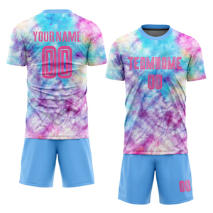 Bulk Custom Soccer Kit <b>Tie</b> Dyed Digital Printed Football Uniform with Name Number Sets OEM Custom Bulk Order Supplier - Product Image 1