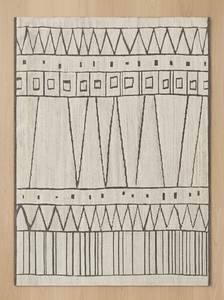 Alfombra Moderna Hecha a Mano con Diseño Tribal |   Alfombra de Lana Geométrica Contemporánea para Sala de Estar, Dormitorio e Interiores de Hotel - Product Image 6